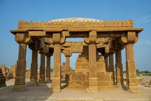 Artistry Prints: Chaukhandi tombs display intricate stone carvings and unique architecture in Karachi