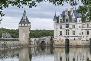 Centre Prints: Detail of Chenonceau castle, UNESCO World Heritage Site, Chenonceaux, Indre-et-Loire