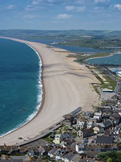 Chesil Beach and the Fleet Lagoon from Portland, Jurassic Coast, UNESCO World Heritage Site