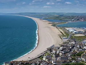 Typically British Prints: Chesil Beach and the Fleet Lagoon from Portland