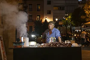 55 59 Prints: Chestnut vendor in Seville, Andalucia, Spain, Europe