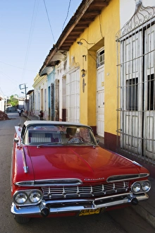 Chevrolet Prints: Chevrolet, classic 1950s American car, Trinidad, UNESCO World Heritage Site