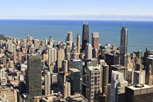 Citiesscape Prints: Chicago city skyline and Lake Michigan