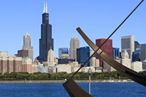 Sky Scrapers Prints: Chicago cityscape from Lake Michigan