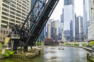 Bascule Bridge Prints: Chicago River, Chicago, Illinois, United States of America, North America