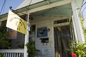 Key West Prints: The Chicken Store with chickens inside and out