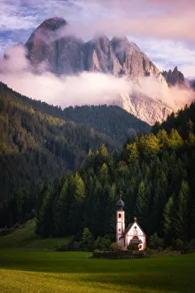 Architectural Feature Prints: Chiesetta (Church) di San Giovanni, Dolomites, Italy, Europe