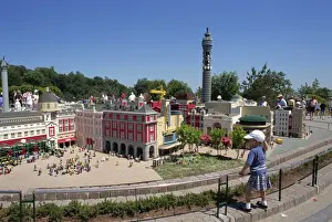 Child Prints: Child admiring model of London, Legoland amusement park, Windsor, Berkshire