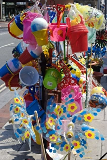 Plastic Prints: Childrens beach toys, the Promenade, Southport, Merseyside, England