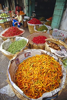 Vege Table Prints: Chilies and other vegetables