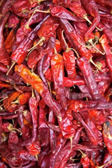Southeast Asian Gallery: Chilli peppers in the market, Monywa, Sagaing, Myanmar, Southeast Asia