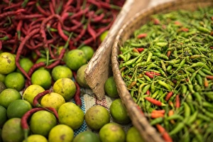 Indonesian Prints: Chillies in market in Pulua Weh, Sumatra, Indonesia, Southeast Asia