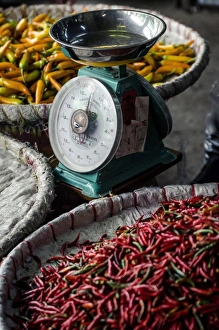 Capital Cites Prints: Chillies, Pak Khlong Market, Bangkok, Thailand, Southeast Asia, Asia