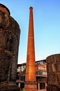 Porcelain Prints: A chimney of an old kiln in TaoXiChuan Art Avenue, Jingdezhen, Jiangxi Province, China