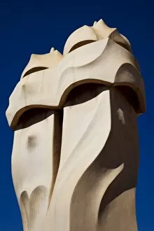 Images Dated 13th October 2009: Chimney pots on the roof of Casa Mila (La Pedrera), designed by Antoni Gaudi