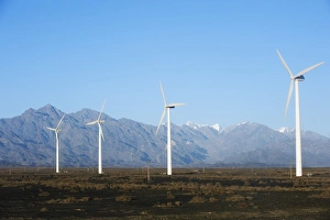 Chinas largest wind turbine farm near Urumqi, Xinjiang Province, China, Asia Chinas largest wind turbine farm near Urumqi, Xinjiang Province, China, Asia