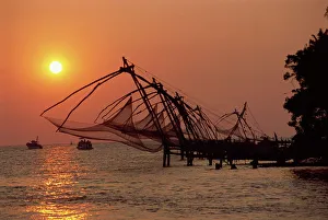 Kerala Prints: Chinese fishing nets at sunset