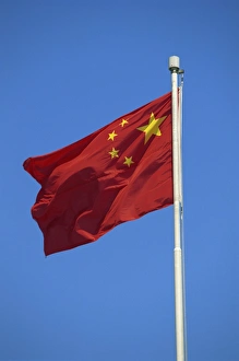 Chinese flag flying in Hong Kong, China, Asia