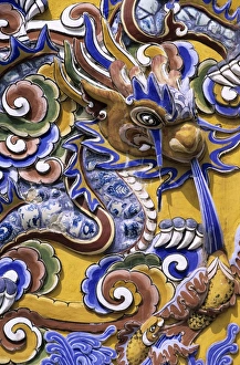 Detail from Chinese gateway inside the Imperial city, The Citadel, Hue, UNESCO World Heritage Site, North Central Coast, Vietnam, Indochina, Southeast Asia, Asia
