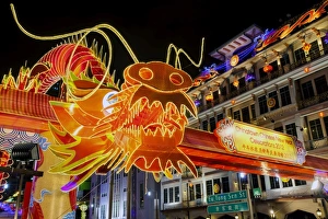 China Town Prints: Chinese New Year Celebrations, New Bridge Road, Chinatown, Singapore, Southeast Asia, Asia
