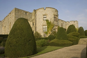 Castles Prints: Chirk castle, with topiary, Wrexham, on the border between England and Wales