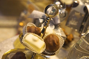 Bruxelles Prints: Chocolate truffles in a sweet shop, Brussels, Belgium, Europe