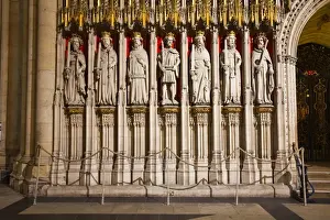 Group Of Objects Prints: Detail of the choir screen in York Minster