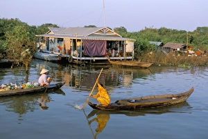 Chong Kneas village, Tonle Sap lake, Siem Reap, Cambodia, Indochina, Southeast Asia, Asia