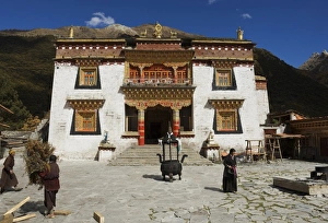 Sichuan Province Prints: Chonggu lamasery, Yading Nature Reserve, Sichuan Province, China, Asia