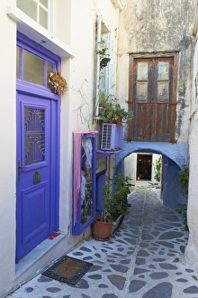 Side Walk Prints: The Chora (Hora), the Kastro old city, Naxos, Cyclades Islands, Greek Islands