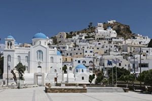 Cupola Prints: Chora, Ios, Cyclades, Greek Islands, Greece, Europe