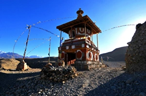 Mustang Prints: Chorten (stupa) near Tsarang village, Mustang, Nepal, Asia