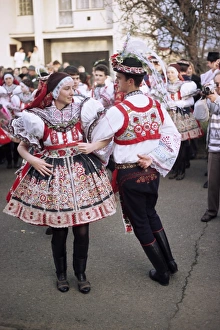 Celebrate Prints: Chosen couple in traditional dress, dancing, St. Martin Feast with Wreath Festival
