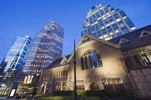 Christ Church Cathedral and city buildings, Vancouver, British Columbia