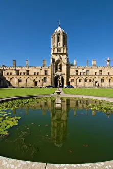 College Prints: Christ Church, Oxford, Oxfordshire, England, United Kingdom, Europe