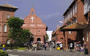 Christ Church in the town square, Melaka (Malacca), UNESCO World Heritage Site, Malaysia