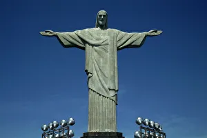Brazil Prints: Christ the Redeemer statue, Corcovado Mountain, Rio de Janeiro, Brazil, South America
