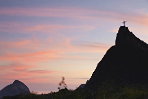 Stereotypically Brazilian Prints: Christ the Redeemer statue (Cristo Redentor) at sunset