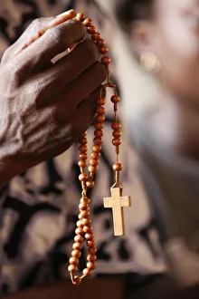 Catholic Prints: Christian couple praying, Togoville, Togo, West Africa, Africa