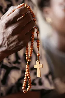 Images Dated 7th February 2009: Christian couple praying, Togoville, Togo, West Africa, Africa