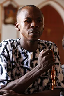 Catholic Prints: Christian man praying, Togoville, Togo, West Africa, Africa