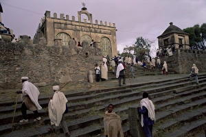 Ethiopian Prints: Christian pilgrims, Easter festival, Sainte Marie de Sion, Axoum (Axum) (Aksum)