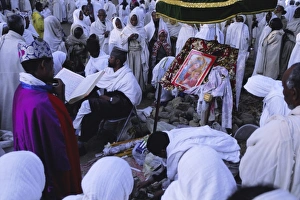 Celebrate Prints: Christian pilgrims, festival of Easter, Cathedral, Axoum (Axum) (Aksum)
