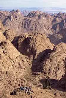 Mount Sinai Prints: Christian pilgrims at prayer in the granite landscape of Mount Sinai and Mount Moses