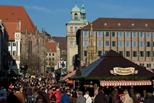 Crowd Prints: Christkindelsmarkt (Christ Childs Market) (Christmas Market), Nuremberg