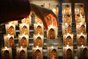 Images Dated 25th December 2007: Christmas candles, Lyon, Rhone, France, Europe