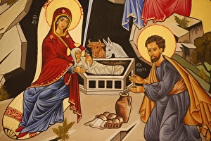 Biblical Event Prints: Christmas crib depicting The Nativity, Rome, Lazio, Italy, Europe