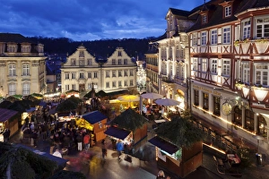 Christmas Fair Prints: Christmas fair, market place, Schwaebisch Hall