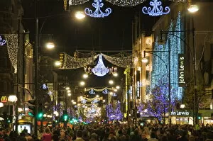 Images Dated 1st December 2007: Christmas lights in Oxford Street, London, England, United Kingdom, Europe