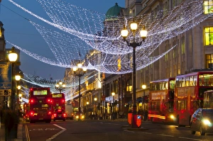 Christmas Lights Prints: Christmas lights, Regents Street, London, England, United Kingdom, Europe